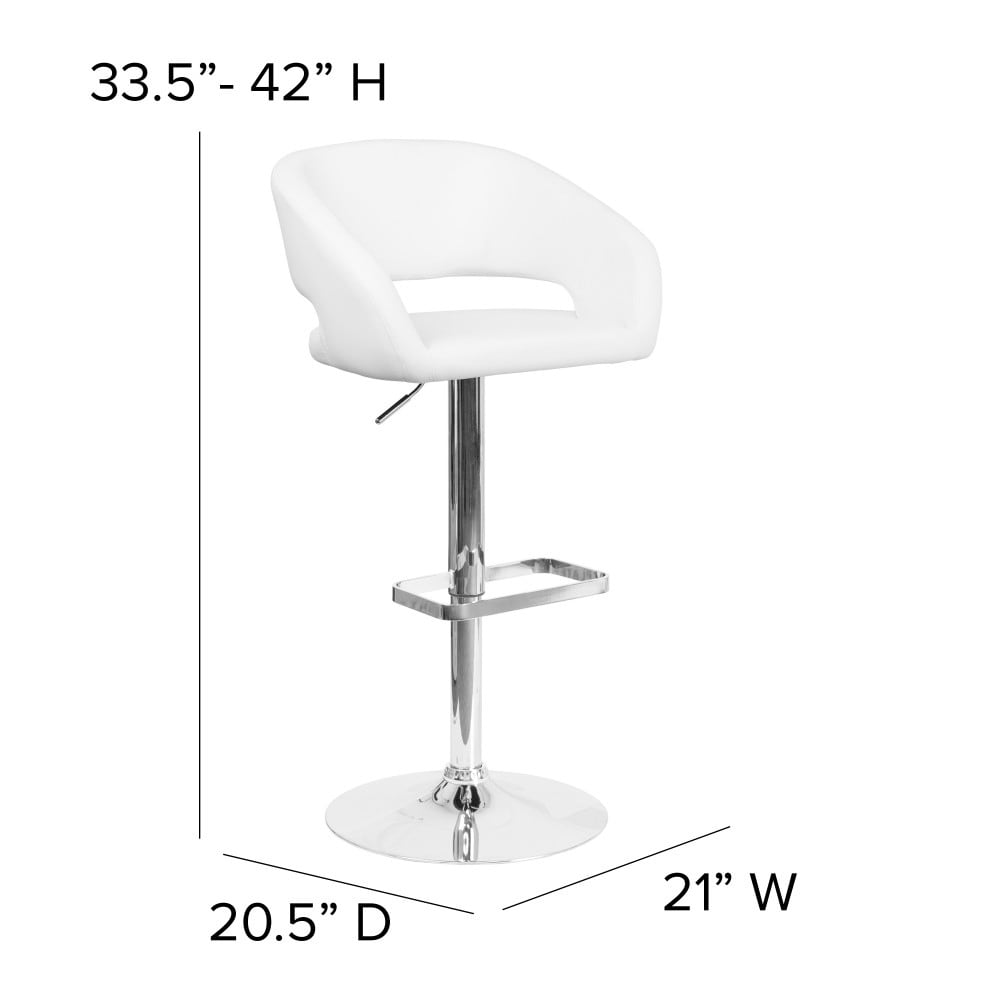 Tabouret de bar moderne rembourré à hauteur réglable avec dossier arrondi