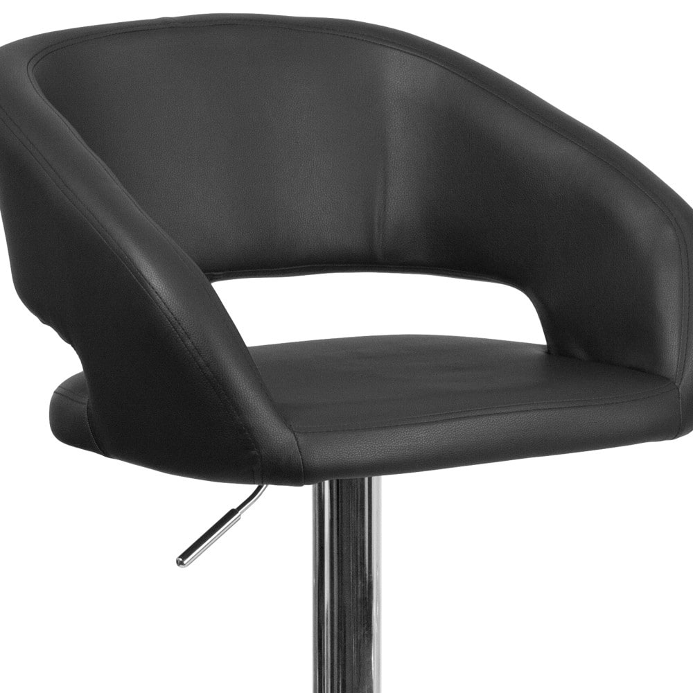 Tabouret de bar moderne rembourré à hauteur réglable avec dossier arrondi
