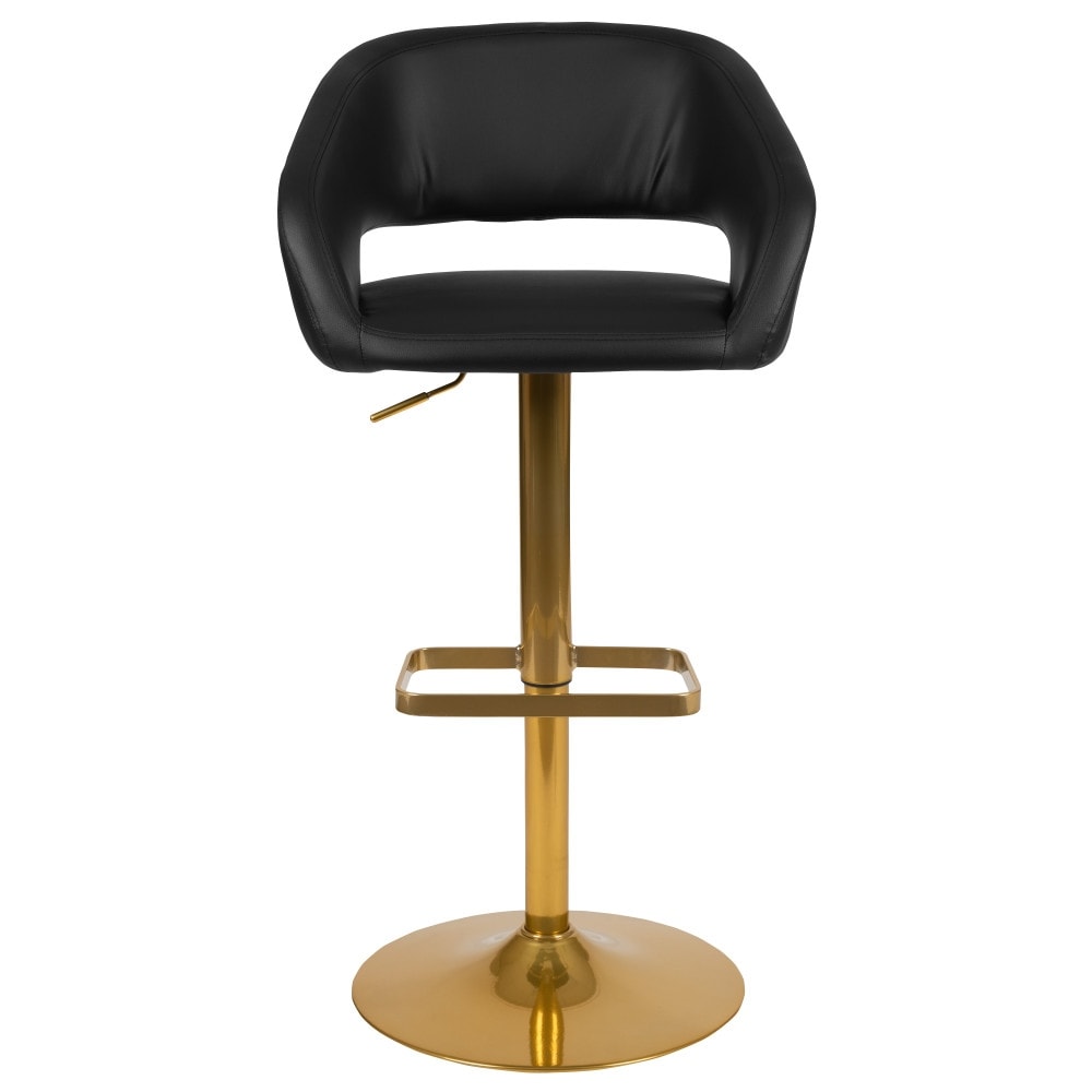 Tabouret de bar moderne rembourré à hauteur réglable avec dossier arrondi