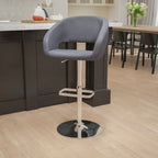 Tabouret de bar moderne rembourré à hauteur réglable avec dossier arrondi