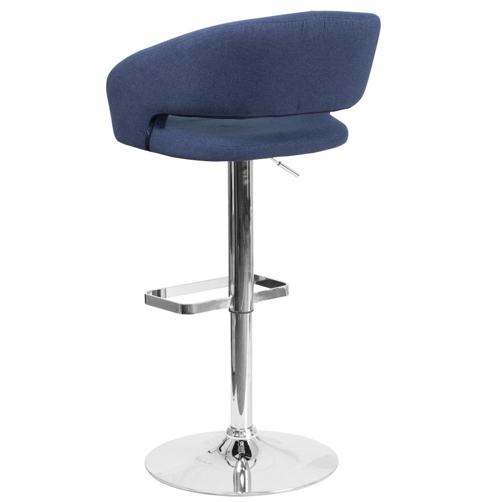 Tabouret de bar moderne rembourré à hauteur réglable avec dossier arrondi