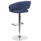 Tabouret de bar moderne rembourré à hauteur réglable avec dossier arrondi