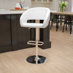 Tabouret de bar moderne rembourré à hauteur réglable avec dossier arrondi
