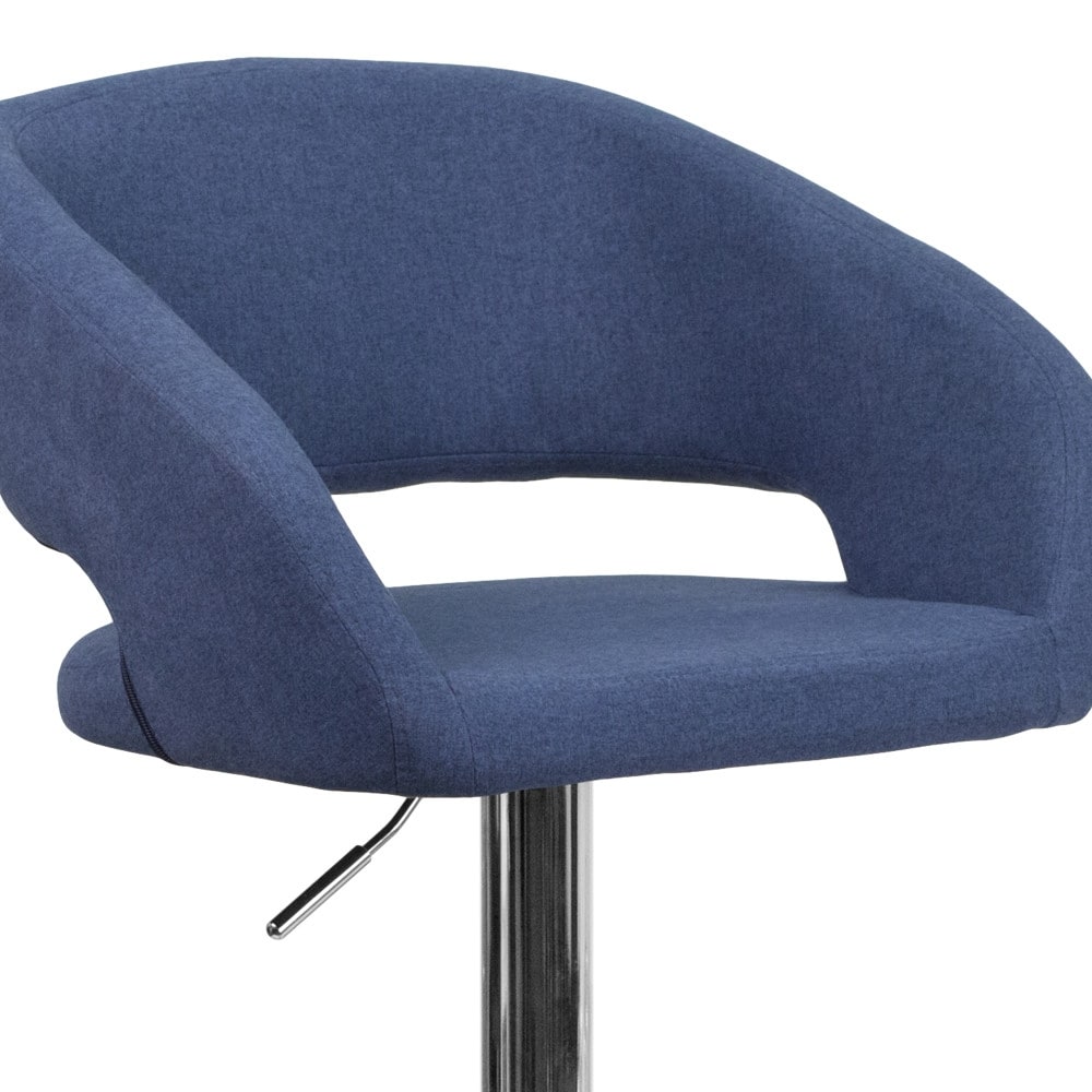 Tabouret de bar moderne rembourré à hauteur réglable avec dossier arrondi