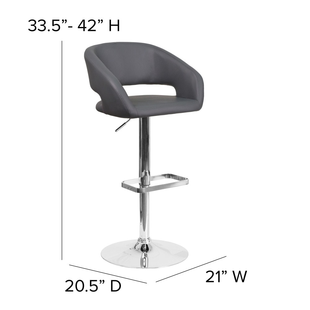 Tabouret de bar moderne rembourré à hauteur réglable avec dossier arrondi