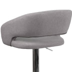 Tabouret de bar moderne rembourré à hauteur réglable avec dossier arrondi