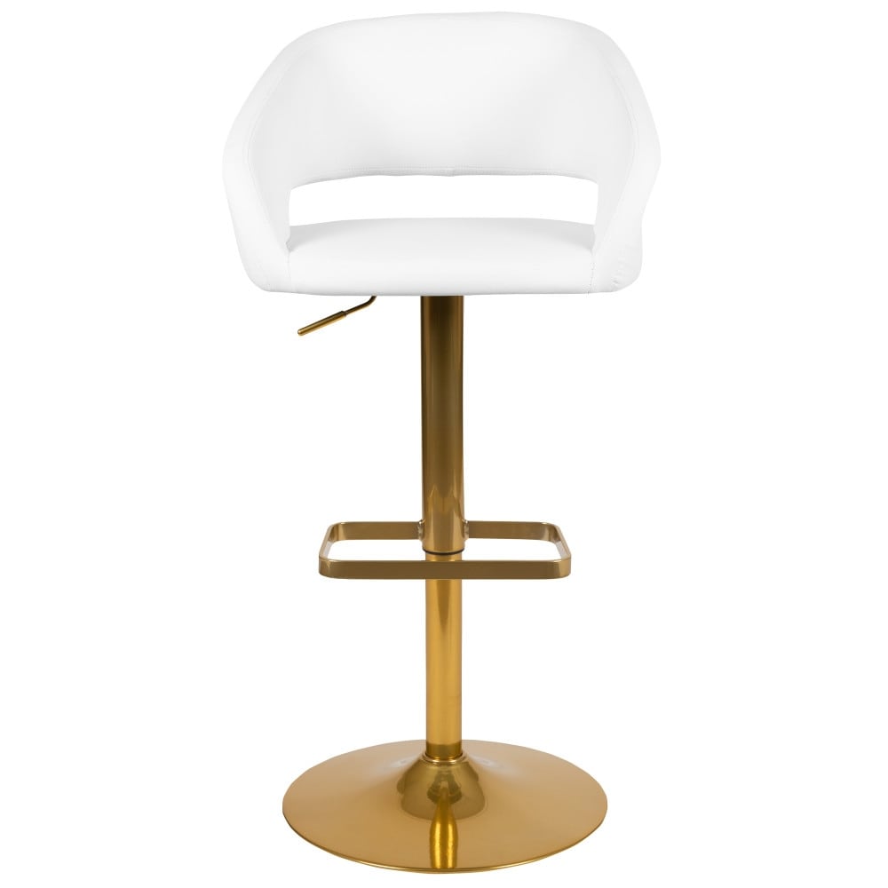 Tabouret de bar moderne rembourré à hauteur réglable avec dossier arrondi
