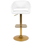 Tabouret de bar moderne rembourré à hauteur réglable avec dossier arrondi