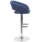 Tabouret de bar moderne rembourré à hauteur réglable avec dossier arrondi