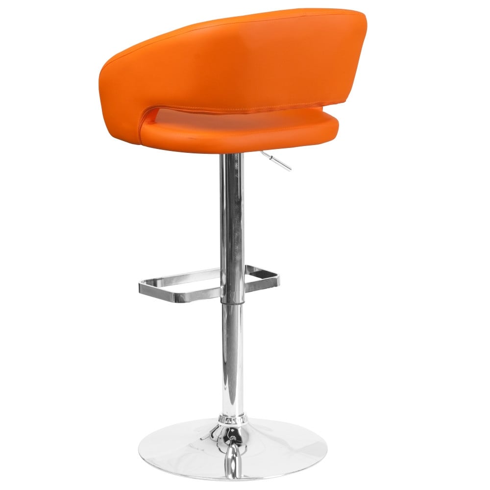 Tabouret de bar moderne rembourré à hauteur réglable avec dossier arrondi