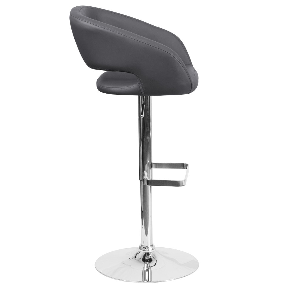 Tabouret de bar moderne rembourré à hauteur réglable avec dossier arrondi