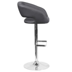 Tabouret de bar moderne rembourré à hauteur réglable avec dossier arrondi