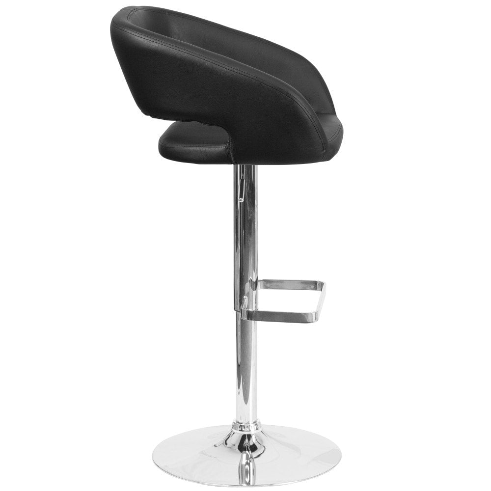 Tabouret de bar moderne rembourré à hauteur réglable avec dossier arrondi