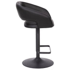 Tabouret de bar moderne rembourré à hauteur réglable avec dossier arrondi