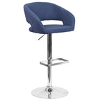 Tabouret de bar moderne rembourré à hauteur réglable avec dossier arrondi