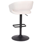Tabouret de bar moderne rembourré à hauteur réglable avec dossier arrondi