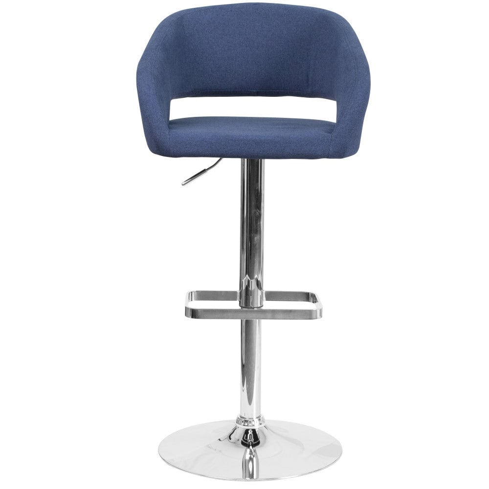 Tabouret de bar moderne rembourré à hauteur réglable avec dossier arrondi