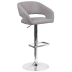 Tabouret de bar moderne rembourré à hauteur réglable avec dossier arrondi