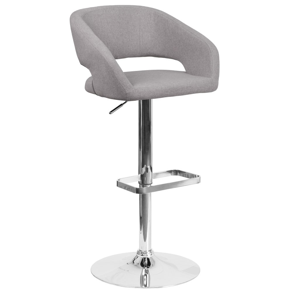 Tabouret de bar moderne rembourré à hauteur réglable avec dossier arrondi
