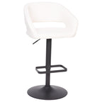 Tabouret de bar moderne rembourré à hauteur réglable avec dossier arrondi