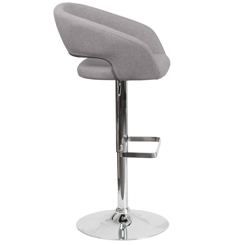 Tabouret de bar moderne rembourré à hauteur réglable avec dossier arrondi