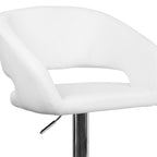 Tabouret de bar moderne rembourré à hauteur réglable avec dossier arrondi