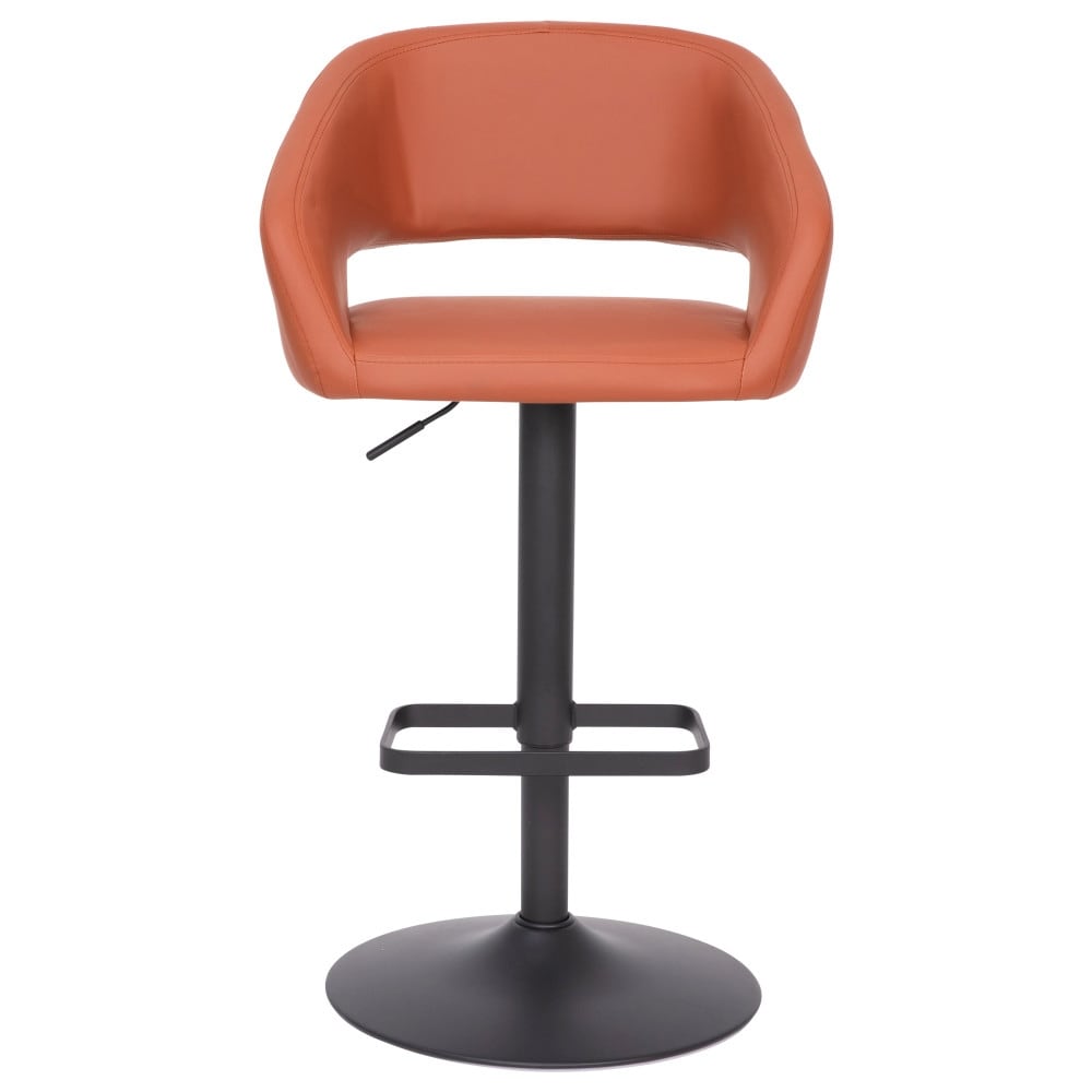 Tabouret de bar moderne rembourré à hauteur réglable avec dossier arrondi