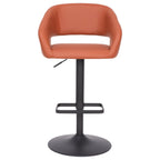 Tabouret de bar moderne rembourré à hauteur réglable avec dossier arrondi