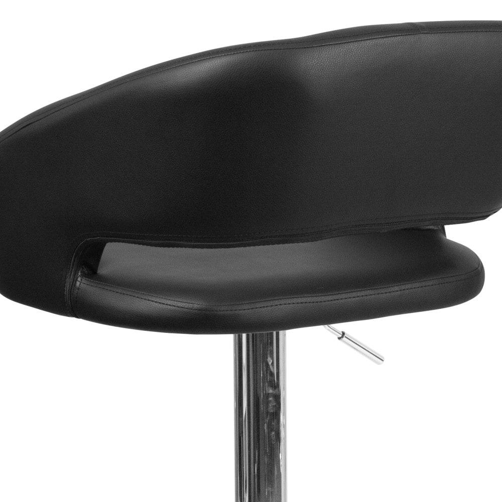 Tabouret de bar moderne rembourré à hauteur réglable avec dossier arrondi