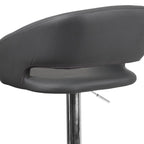 Tabouret de bar moderne rembourré à hauteur réglable avec dossier arrondi