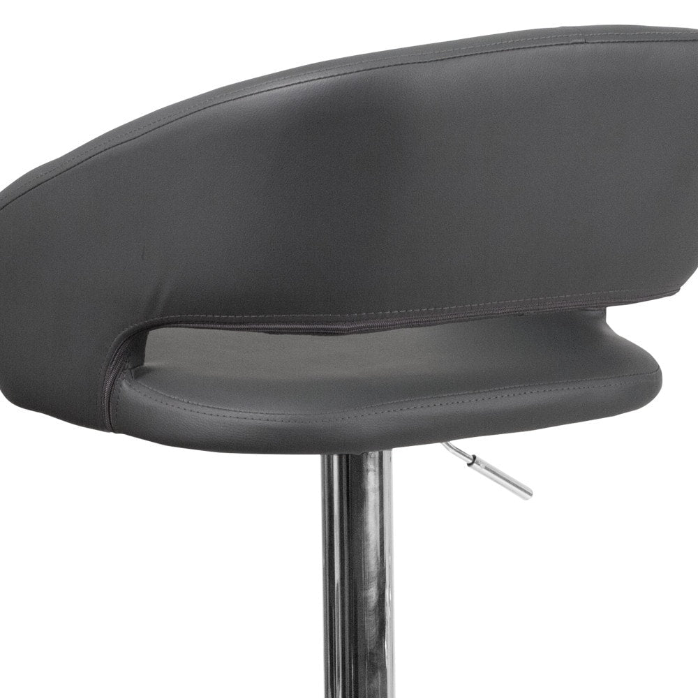Tabouret de bar moderne rembourré à hauteur réglable avec dossier arrondi