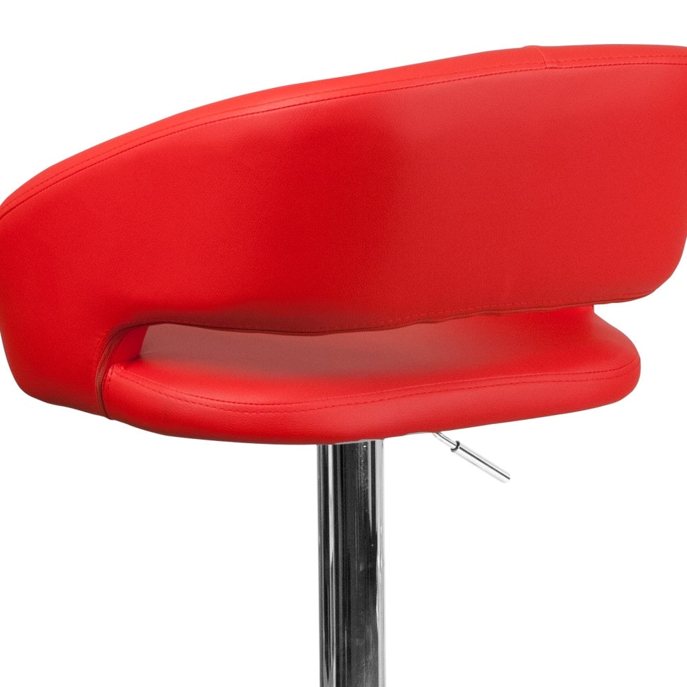 Tabouret de bar moderne rembourré à hauteur réglable avec dossier arrondi