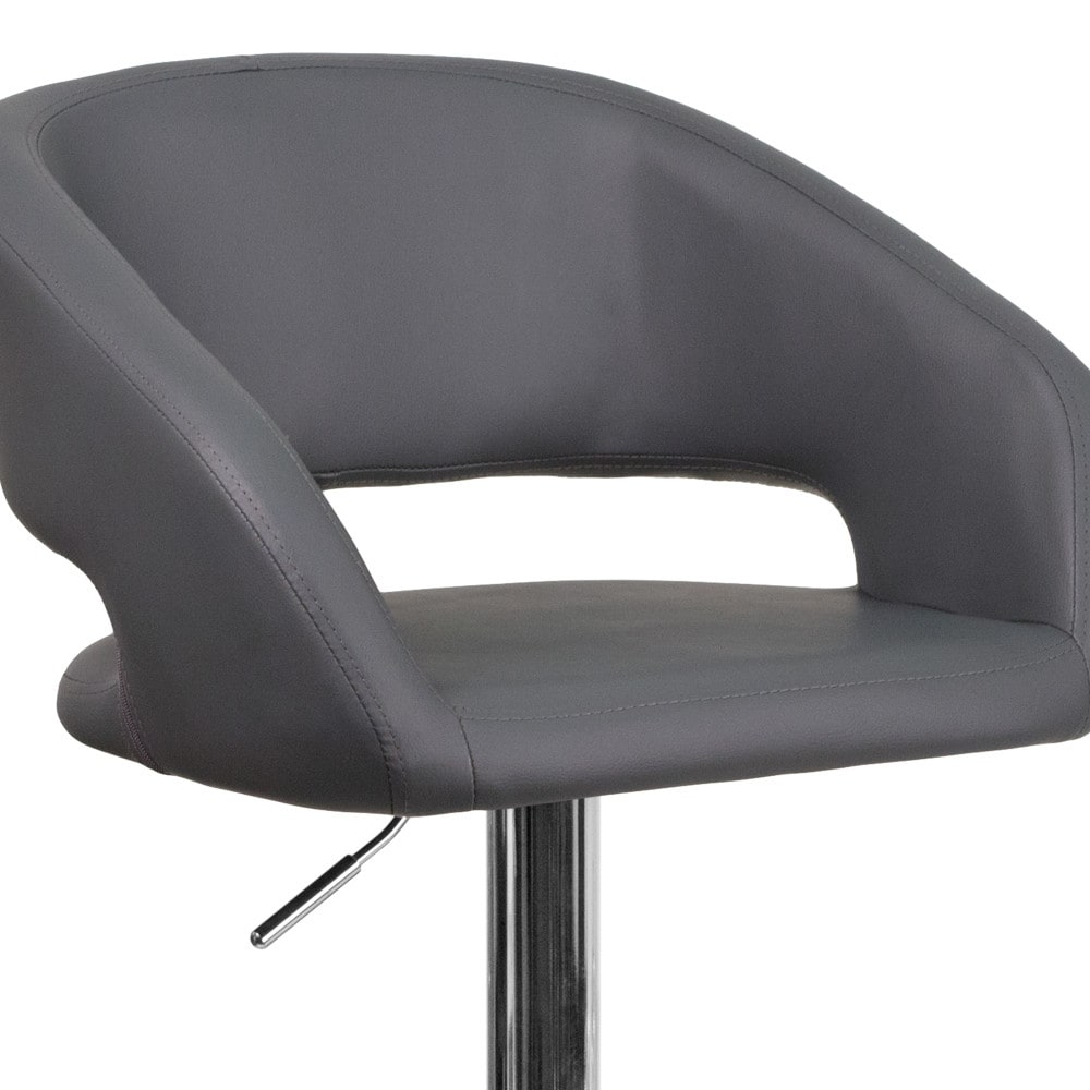 Tabouret de bar moderne rembourré à hauteur réglable avec dossier arrondi