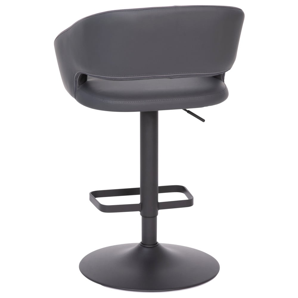 Tabouret de bar moderne rembourré à hauteur réglable avec dossier arrondi