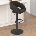 Tabouret de bar moderne rembourré à hauteur réglable avec dossier arrondi