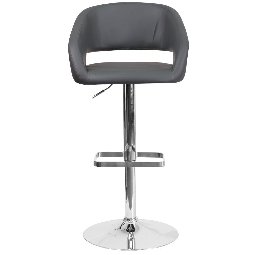 Tabouret de bar moderne rembourré à hauteur réglable avec dossier arrondi
