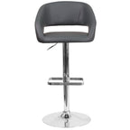 Tabouret de bar moderne rembourré à hauteur réglable avec dossier arrondi