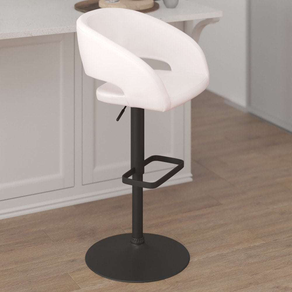 Tabouret de bar moderne rembourré à hauteur réglable avec dossier arrondi