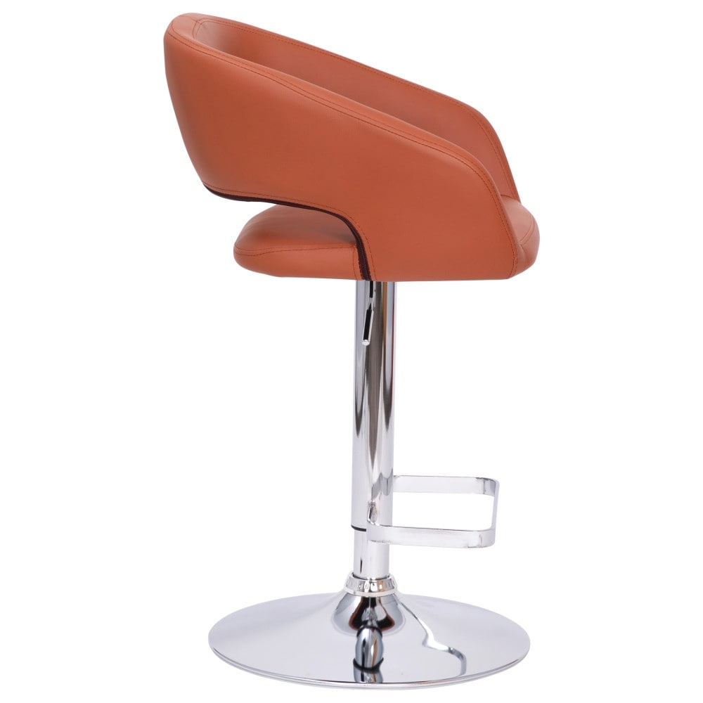 Tabouret de bar moderne rembourré à hauteur réglable avec dossier arrondi