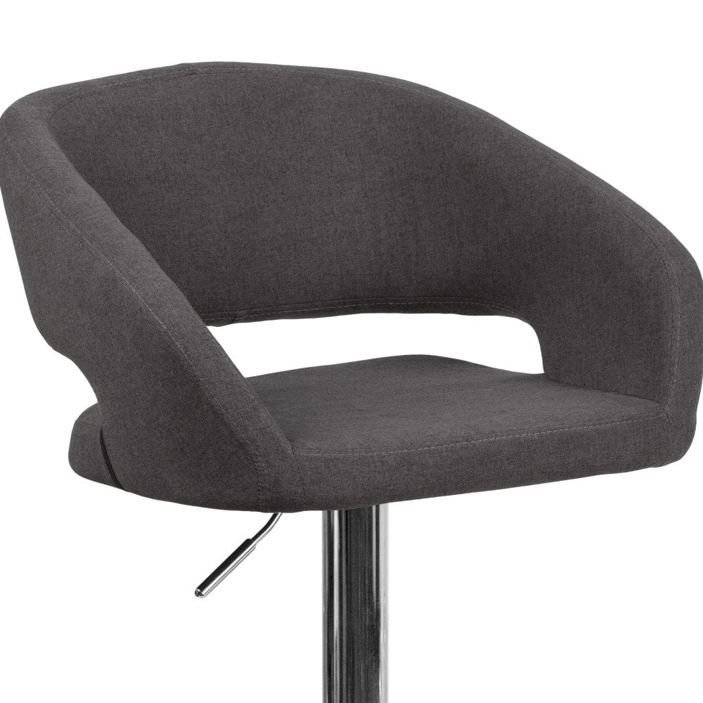 Tabouret de bar moderne rembourré à hauteur réglable avec dossier arrondi