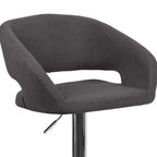 Tabouret de bar moderne rembourré à hauteur réglable avec dossier arrondi