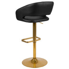 Tabouret de bar moderne rembourré à hauteur réglable avec dossier arrondi