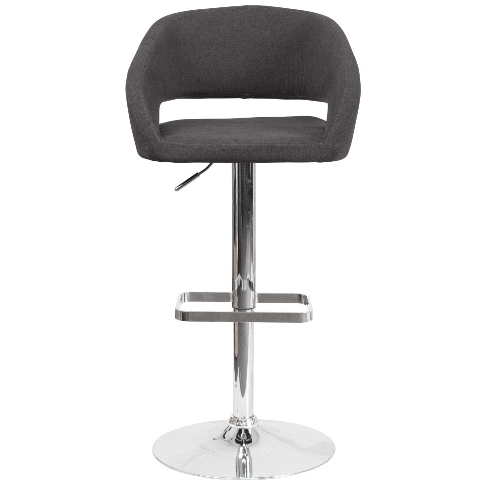 Tabouret de bar moderne rembourré à hauteur réglable avec dossier arrondi