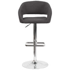 Tabouret de bar moderne rembourré à hauteur réglable avec dossier arrondi