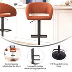 Tabouret de bar moderne rembourré à hauteur réglable avec dossier arrondi