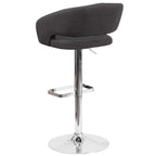 Tabouret de bar moderne rembourré à hauteur réglable avec dossier arrondi