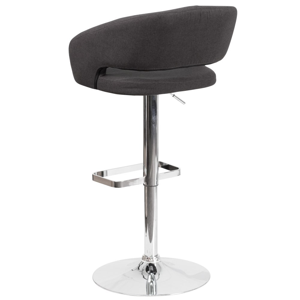 Tabouret de bar moderne rembourré à hauteur réglable avec dossier arrondi