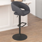 Tabouret de bar moderne rembourré à hauteur réglable avec dossier arrondi