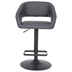 Tabouret de bar moderne rembourré à hauteur réglable avec dossier arrondi