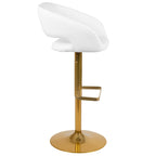 Tabouret de bar moderne rembourré à hauteur réglable avec dossier arrondi